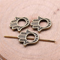 Hamsa Hand Openwork Beads in Three Antique Metal Finishes view 4
