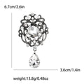 Ornate Crystal Brooch with Teardrop Dangle Decorative Clothing Pin view 7