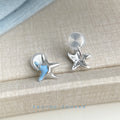 Silver Tone Aqua Starfish Earrings In Clip And Stud Styles view 6