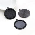 Plain Oval Pendant Bezel Settings in Three Finishes view 6