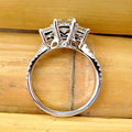 Silver Princess Three Stone Clear CZ Split Shank Ring view 4