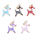 Enamel Fawn Charms in Six Colors with Gold Tone Outlines view 2