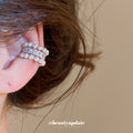 Layered Crystal Ear Cuff in Polished Statement Design view 3