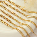 Curb Link Double Seed Bead Layer Bracelet Gold Steel view 3