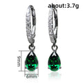 Colored Pear And Oval Stone Hinged Drop Earrings In Six Designs view 4