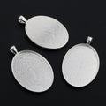 Oval Cabochon Pendant Tray Blanks in Mixed Metal Finishes view 4