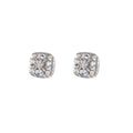 Silver Square Crystal Look Cluster Statement Stud Earrings view 5
