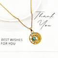 Sun Moon Round Pendant Necklaces Turquoise Stone 2 Tones view 3