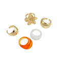 Flower Dome Resin Mix Six-Piece Ring Set 2 Metal Tones view 5
