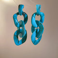 Chunky Resin Chain Link Stud Earrings in Three Colors view 7