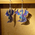 Acrylic Fantasy Dragon Print Drop Earrings 4 Styles view 2