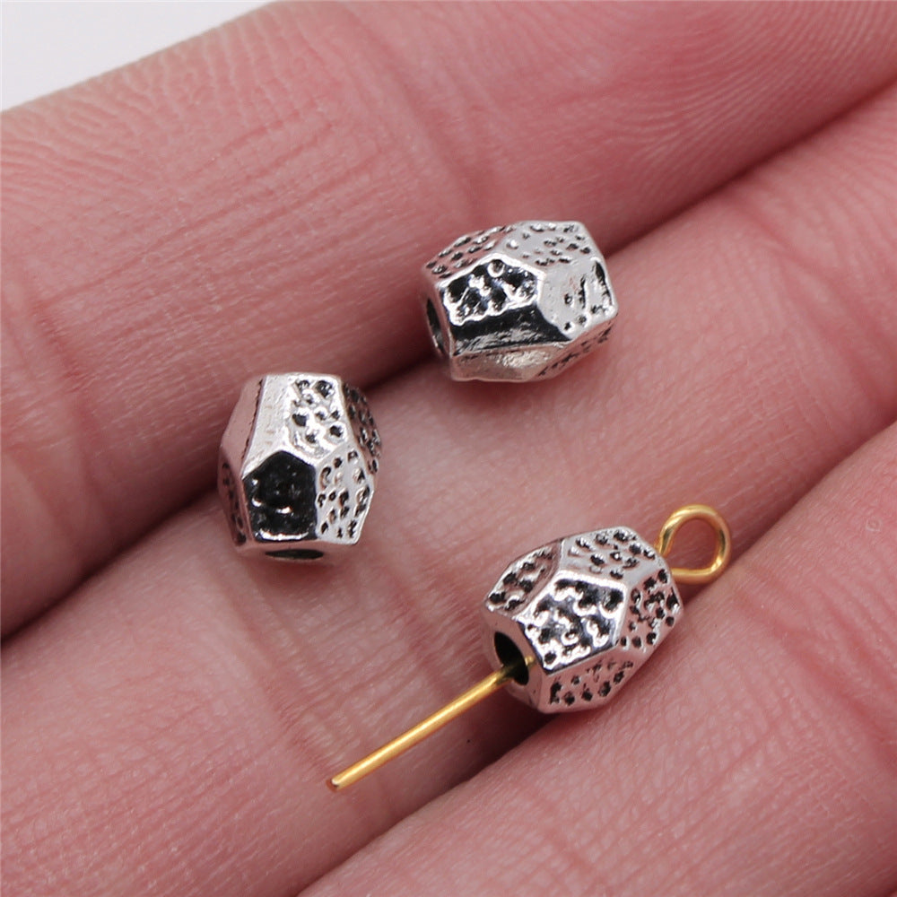 7x7mm 0.9g Antique Silver Zinc Alloy Irregular Small Hole Spacer Beads for Bracelet Making