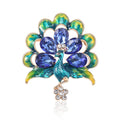 Enamel Crystal Peacock Brooch Blue Green Purple Styles view 6