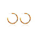 Leopard Amber and Blue Tortoiseshell Pattern Hoop Earrings view 5