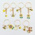 Bee and Honeycomb Charm Keychains in 10 Pictured Variations for Bags and Keys view 1