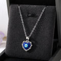 Gold and Silver Tone Heart and Geometric Evil Eye Pendant Necklaces view 5