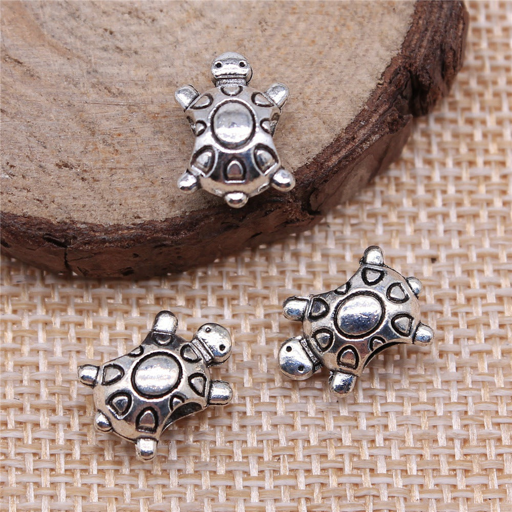 14x9x7mm 1.8g Multicolor Zinc Alloy Turtle Large Hole Beads for DIY Bracelet Jewelry Making