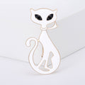Minimal Enamel Cat Brooch in Black and White Jacket and Scarf Accessory view 5