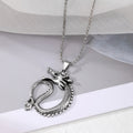 Silver Tone Dragon Pendant Necklaces on Ball Chains in Six Designs view 7