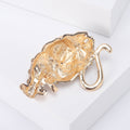 Rhinestone Tiger Brooch Enamel Stripes Gold Silver Pin view 3