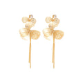 Mesh Petal Long Tassel Stud Earrings In Gold And Silver view 5