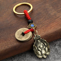 Antique Gold Tone Chinese Coin Keychains, 12 Charm Styles view 12