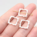15x15mm 0.9g Multicolor Zinc Alloy Hollow Lace Square Loose Metal Beads for Bracelet DIY Making