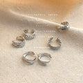 Silver Tone Ear Cuffs In Three Sculpted Textured Styles view 4