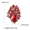 Teardrop Rhinestone Cluster Brooch Floral Antique Six Colors view 4