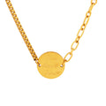 Gold Find Love Find Disc Mixed Chain Splice Necklace view 5