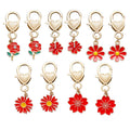 Five-Piece Red Flower and Heart Lobster Clasp Charm Assortment view 4