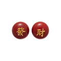 White and Red Fortune Character Disc Stud Earrings view 5