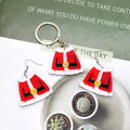 Acrylic Santa Coat Christmas Earrings Keychain 2 Styles view 1