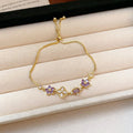 Crystal Heart Openwork Flower Drawstring Bracelets 4 Styles view 8