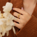Open Adjustable Chain Link Rope Twist Ring Gold Or Silver view 4