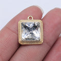 Gold Tone Clear Crystal Geometric Charms in Three Shapes view 3
