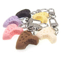 Silver Tone Pitted Heart Clip Keychains in Six Colors view 3