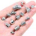 Antique Silver Triangle Pattern Pendant Bails with Loop view 3