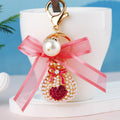 Pearl Heart Fortune Pouch Keychains with Sheer Bows and Bare Loops view 7