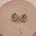 Oval Openwork Vine Bead in Antique Gold and Antique Silver Metal view 3