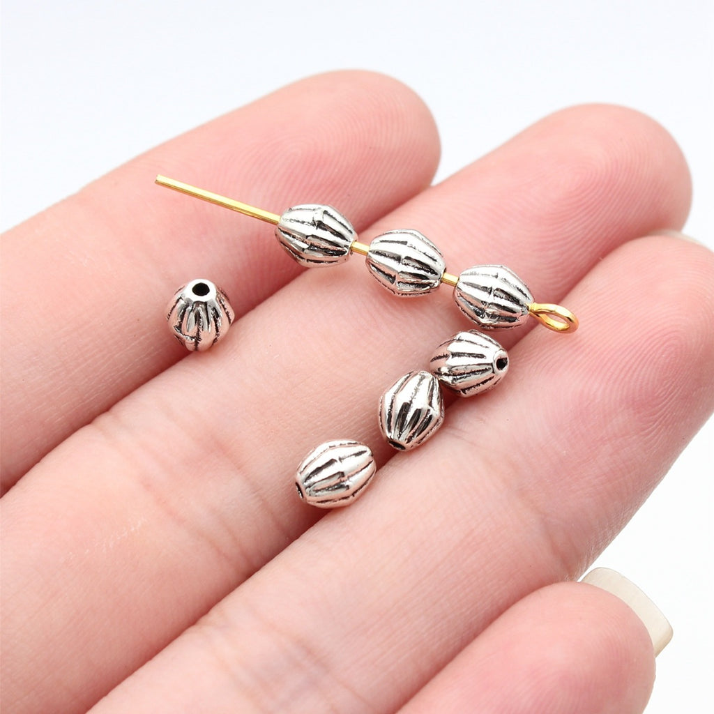 5.8x4.8x4.8mm 0.4g Multicolor Zinc Alloy Round Small Hole Spacer Beads for Garment and Jewelry Making