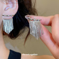 Crystal Chain Fringe Stud Earrings Decorative Jewelry view 3