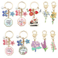 Twenty Colorful Floral Mother Theme Metal Keychain Designs view 5