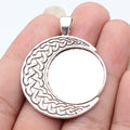 Celtic Knot Round Cabochon Pendant Tray in Antique Bronze and Antique Silver Metal Finish view 3