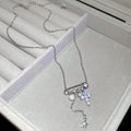 Safety Pin Star Tassel Pendant Necklace with Metal Settings view 6