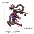 Textured Chinese Dragon Brooch in Four Metallic Colors view 7