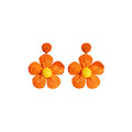 Seven Color Woven Five Petal Flower Statement Earrings view 5