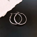 Textured Metal Hoop Earrings in Gold and Silver Two Sizes view 7