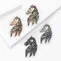 Crystal Horse Head Brooch In Four Distinct Color Finishes view 3