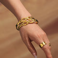 Hollow Infinity Link Bangle Stainless Steel Gold Or Steel view 3